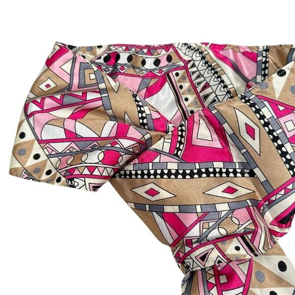 Silk Scarf Goose Feathers Pink, Cream & Black - Picture 2 of 3